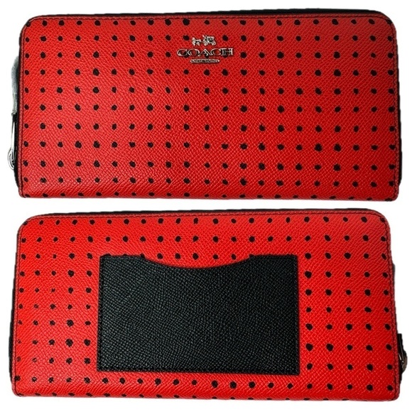 Coach 36357 Red Bandana Polka Dot Black Taxi Tote Bag and Wallets Americana Set - Picture 11 of 16